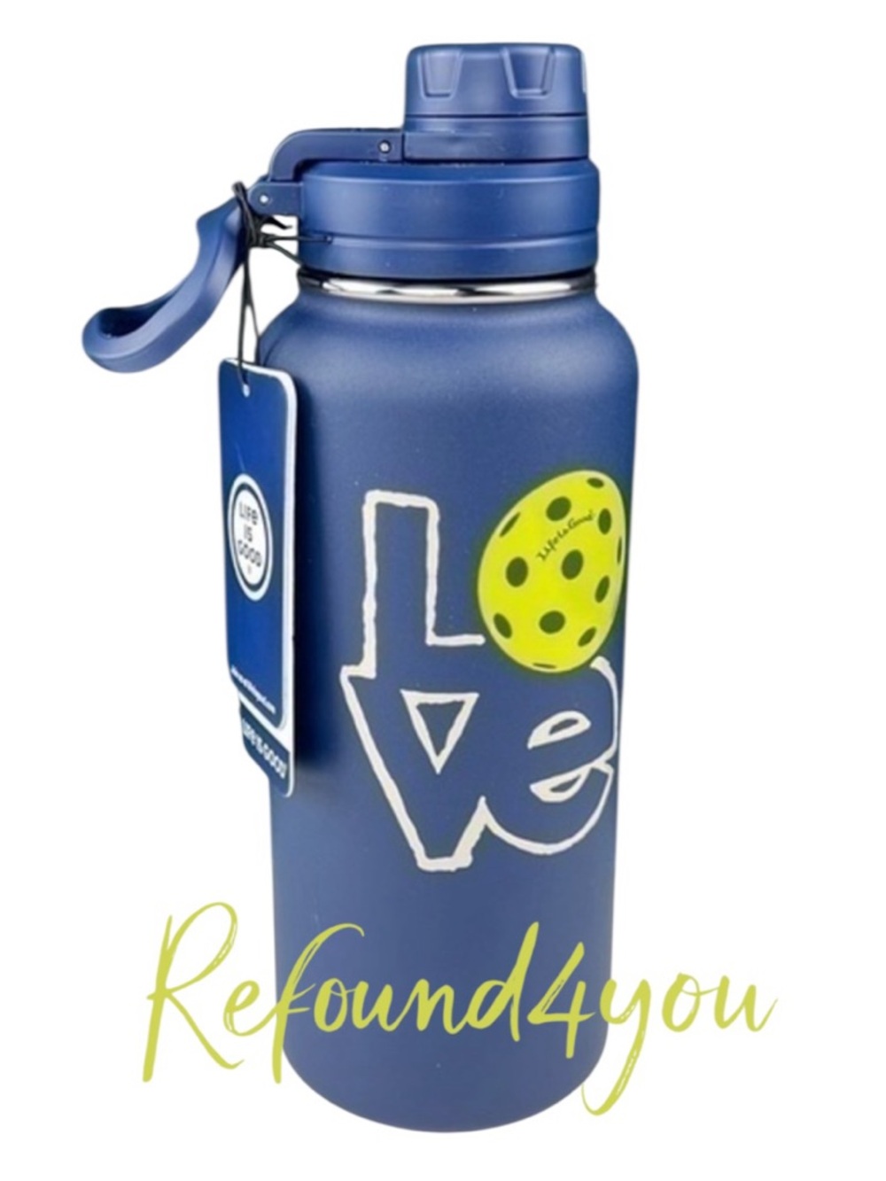 Life is Good - ‘Golf Love’ 32oz Insulated water bottle. Navy. NWT Firm!